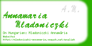 annamaria mladoniczki business card